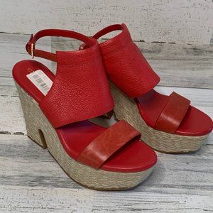 NWT Cole Haan Red Nike Air Espadrille Sandal Wedge